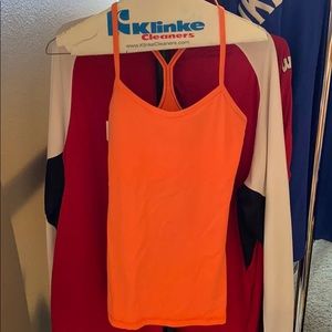Orange lululemon Y tank